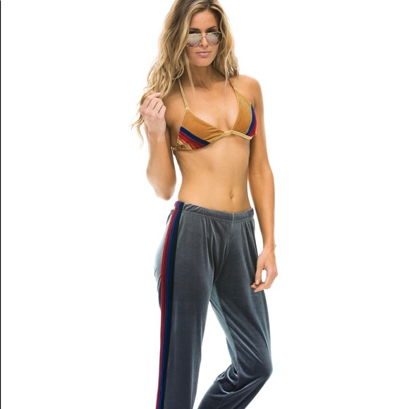 Aviator Nation Pants - Aviator Nation EUC velour grey sweatpants  xs